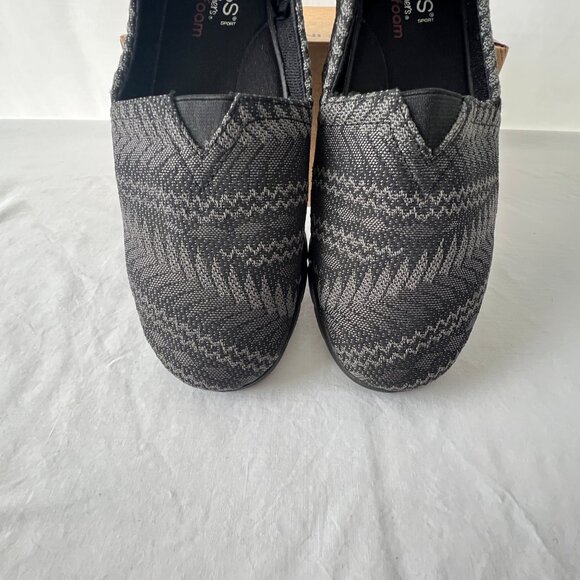 Bobs From Skechers Memory Foam Slip On Black & Gray Shoes, Size 9W, EC! - Picture 9 of 11